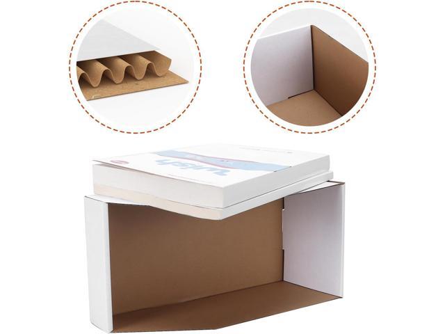ZBEIVAN Cardboard Storage Bins Boxes 35 Packs 12x6x4.5 Inches, Easy Assembly Pantry Organizer Bins for Shelf, White