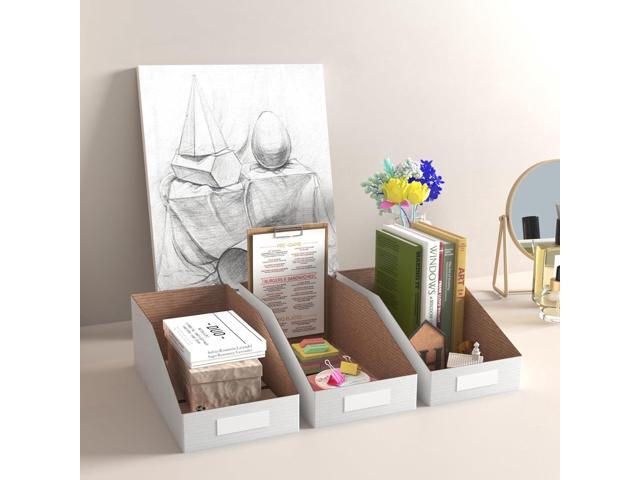 ZBEIVAN Cardboard Storage Bins Boxes 35 Packs 12x6x4.5 Inches, Easy Assembly Pantry Organizer Bins for Shelf, White