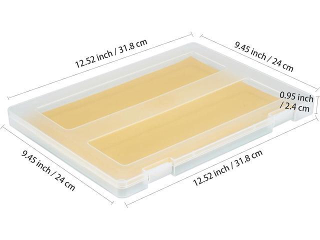 12 Pack Paper Storage Boxes (Large A4+A4+A5), 8.5 x 11 Plastic Portable Project Case for US letter Size, Plastic Multi-Purpose Thick Scrapbook...