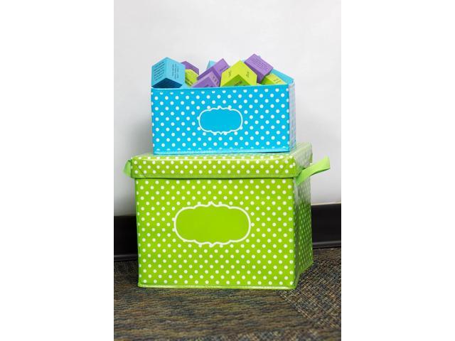 Teacher Created Resources Lime Polka Dots Storage Box (TCR20820)