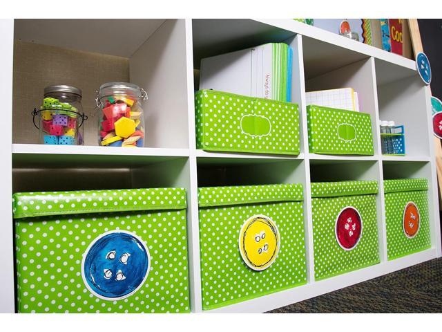 Teacher Created Resources Lime Polka Dots Storage Box (TCR20820)