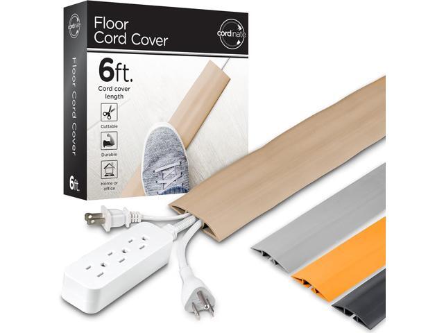 Cordinate 6ft Floor Cord Cover, Cable Protector, Hide Extension Cords, Protect Cords, Prevent Cable Trips, Heavy Duty Cord Hider - Cable Cavity =...