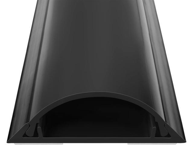 Cord Cover Floor 34in (2 x L17in), Large Capacity Floor Cable Cover, Hard PVC Cord Hider, Wire Cable Management Raceway, Black, Cord Cavity -...