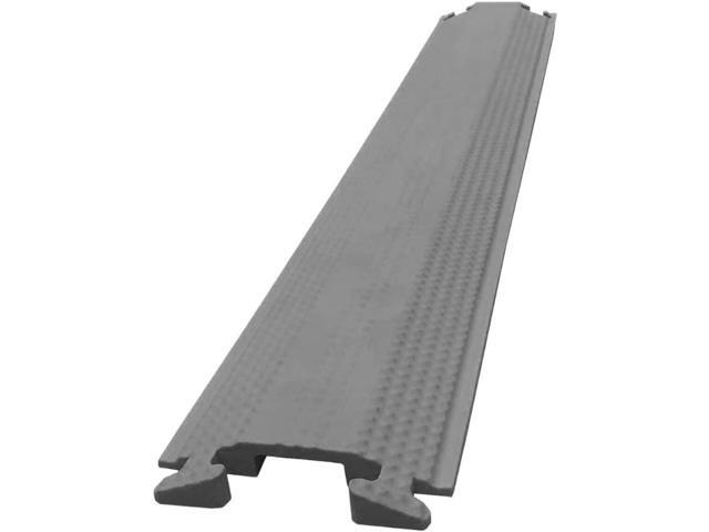 Kable Kontrol Drop Over Floor Cord Cover 60 Inch Long 1 Channel Cable or Wire Protector Rubber Ramp for Indoor and Outdoor Use Gray