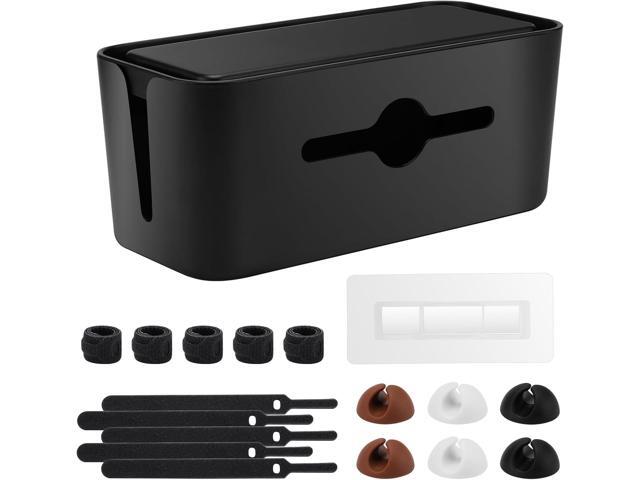 Cable Management Box,Cord Organizer Box for Desk Floor Cable Hide,Cable Box Organizer to Cover The Power Strip Cord Wires for Home Office,Black