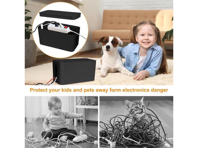 Cable Management Cord Cover Wire Hider Box Concealer Organizer Protector System for Home Theater Entertainment Center Office School, 9.25 x 4.72 x...