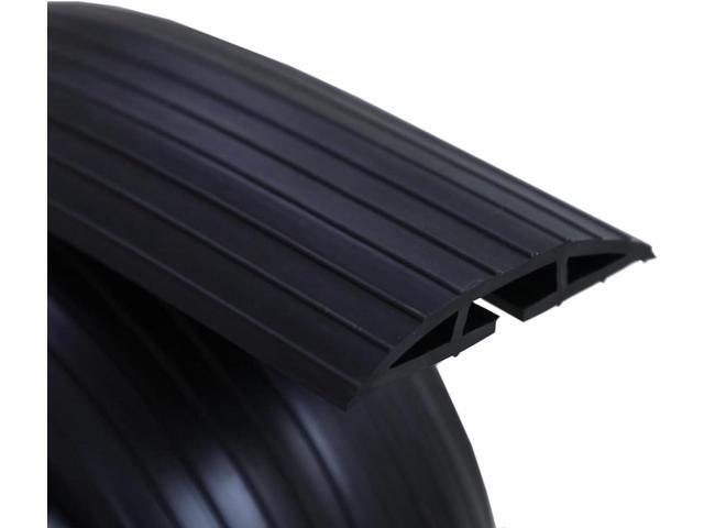 10ft Floor Cable Cover Heavy Duty PVC Cord Cover Wire Cover to Prevent Trip Hazard for Home Office or Outdoor(10ft, Black)
