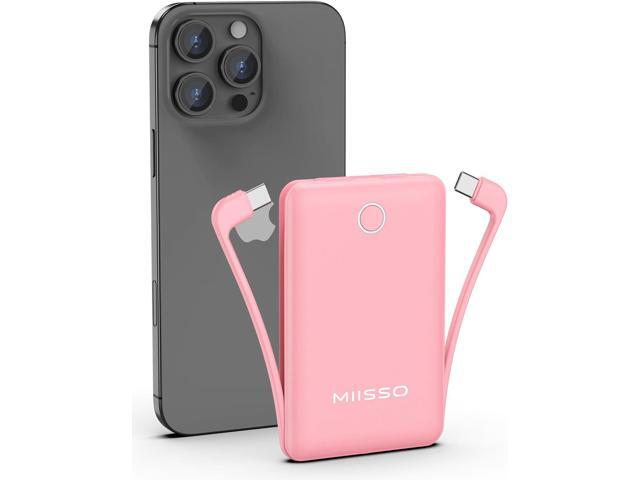 10000mAh Compatible with iPhone 15/16/17 (Only) Slim Portable Charger with Built in Cable, Power Bank Travel Charger External Battery Pack for...