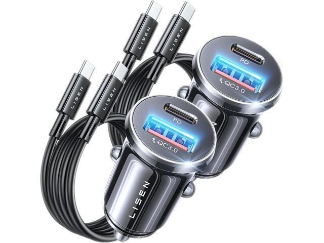 LISEN for iPhone 17 Super Fast Car Charger USB C [Alloy] 2 Pack 54W Type C Car Charger Fast Charging Cigarette Lighter Adapter for iPhone Air 17 16...