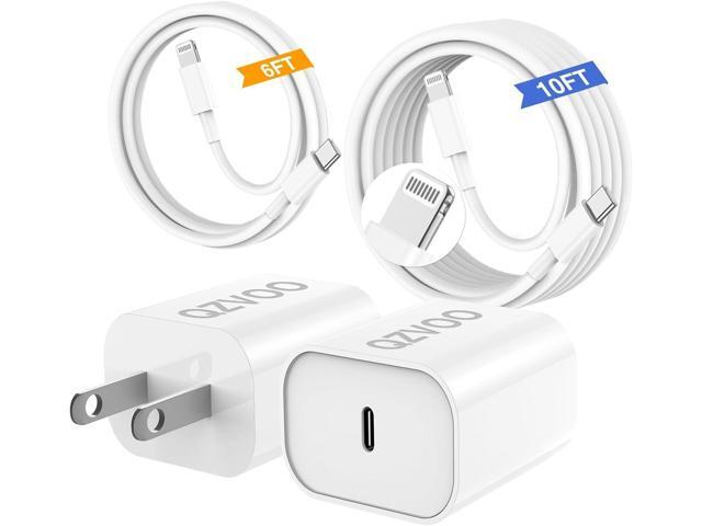 (6ft+10ft) iPhone Charger Fast Charging for iPhone 14 13 12 Fast Charger,20W USB C Wall Charger with Type C to Lightning Cord for i Phone 13/14/12.