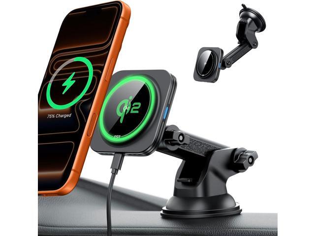 ESR for Qi2 15W MagSafe Car Mount Charger, for MagSafe Car Charger, Suction Cup Magnetic Wireless Car Charging, Dashboard Car Phone Mount for...