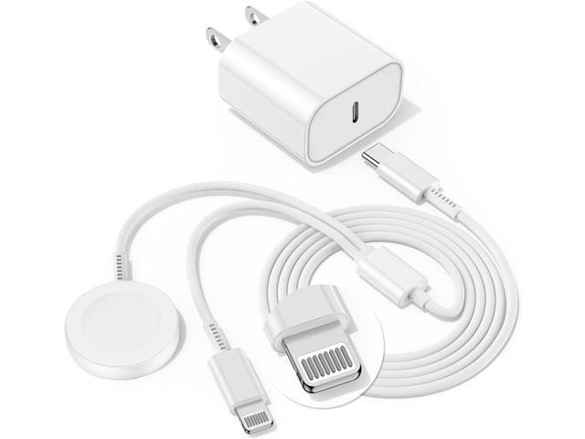 Upgraded USB C Charger for Apple Watch, 2 in 1 Phone and iWatch Magnetic Fast Charging Cable 6FT with USB-C Wall Charger, Compatible with Apple...