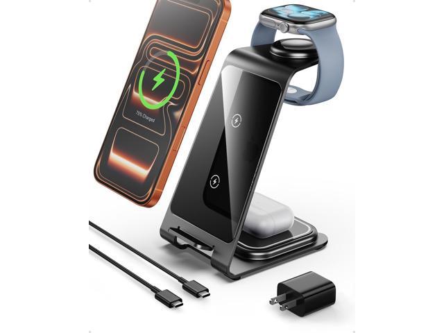 Intoval 3 in 1 Wireless Charging Station for iPhone 17 16 15 14 13 12 11 X Pro Max, Wireless Charger for Apple Watch Ultra 3 SE 9 8 7 6 5 4 3 2,...