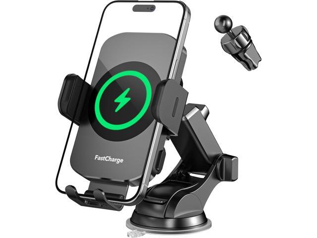 Wireless Car Charger, Fast Charging 15W Auto Clamping Car Charger Phone Holder Phone Mount for iPhone16 15 14 13 12 11 Pro Max Xs, Samsung Galaxy...