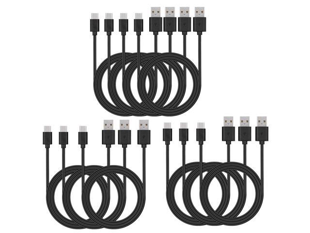 Smays USB C Cable Bulk 10-Pack 3ft, Type C Phone Charger Lot Black