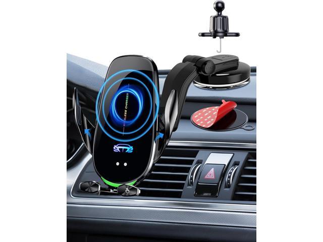 Wireless Car Charger Mount, Fast Charging Auto Clamping 15W Intelligent Dual Control Induction Car Phone Holder Mount Wireless Charging Compatible...