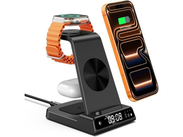 Wireless Charger for iPhone 17, 3 in 1 Charging Station for Apple Watch Watch 11/10/9/8/7/6/5, Ultra 3/SE 3, for iPhone 17/16/15/14/13/12/11/X...