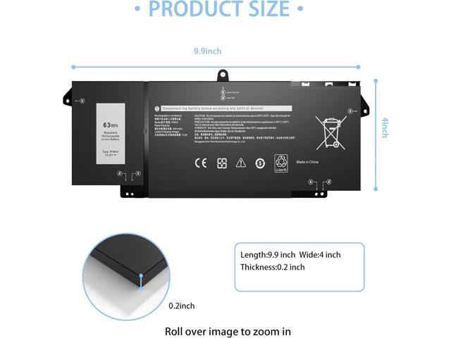 7FMXV Laptop Battery Replacement for Dell Latitude 5320 7320 7420 7520 Series TN2GY 0TN2GY 9JM71 4M1JN 1PP63 727CG MHR4G HDGJ8 CN-0727CG CN-0TN2GY...