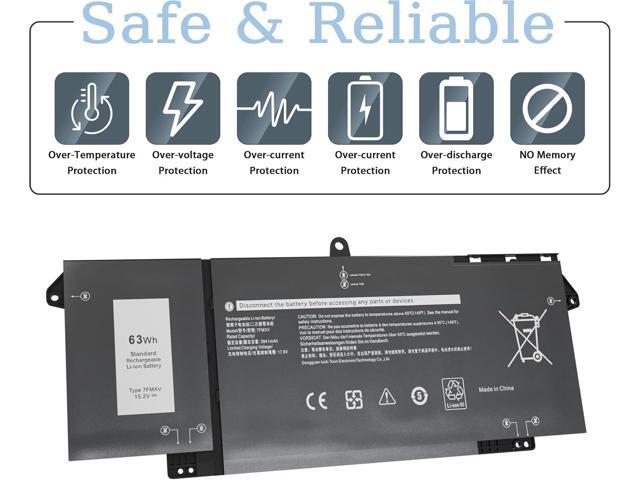 7FMXV Laptop Battery Replacement for Dell Latitude 5320 7320 7420 7520 Series TN2GY 0TN2GY 9JM71 4M1JN 1PP63 727CG MHR4G HDGJ8 CN-0727CG CN-0TN2GY...