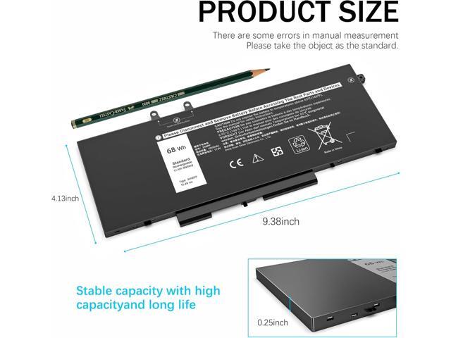68Wh 3HWPP Laptop Battery Compatible with Dell Latitude 5401 5410 5411 5501 5510 5511 Precision 3541 3551 Inspiron 17 7500/7506 2-in-1 Black...