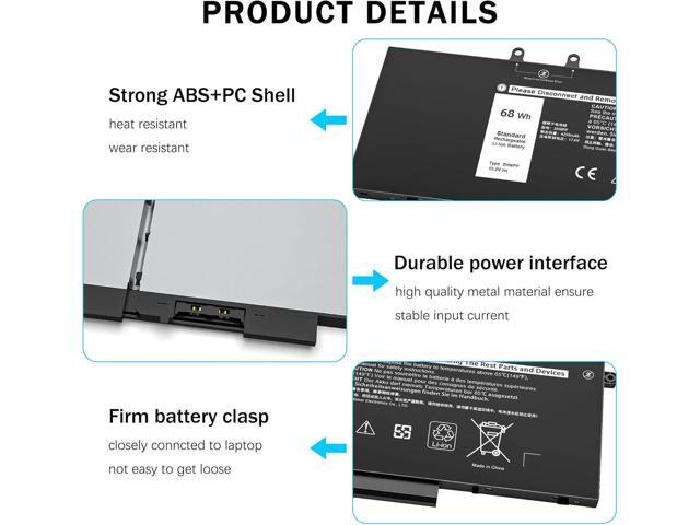 68Wh 3HWPP Laptop Battery Compatible with Dell Latitude 5401 5410 5411 5501 5510 5511 Precision 3541 3551 Inspiron 17 7500/7506 2-in-1 Black...