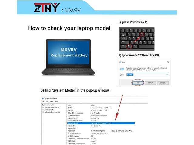 ZTHY MXV9V Battery 60Wh 4-Cell Replacement for Dell Latitude 5300 5310 7300 7400, Latitude 5300/5310 2-in-1, Inspiron 7300/7306 2-in-1 Black Series...