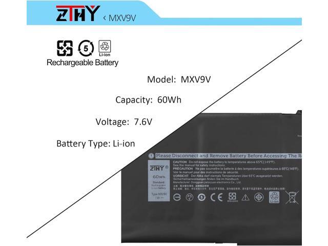 ZTHY MXV9V Battery 60Wh 4-Cell Replacement for Dell Latitude 5300 5310 7300 7400, Latitude 5300/5310 2-in-1, Inspiron 7300/7306 2-in-1 Black Series...