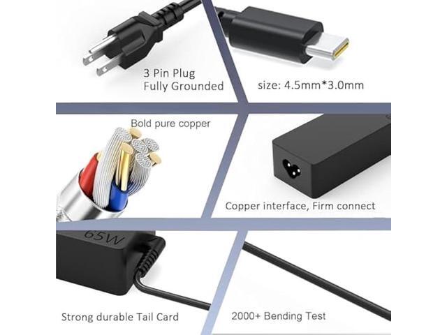 Replacement for 65W Lenovo Laptop Charger USB C ;Compatible with Lenovo ThinkPad T480s T580s T490 E480 E580 Chromebook C330 S330 100e 300e...