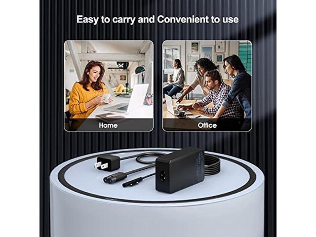 Surface Pro Charger 65W, Surface Laptop Charger Compatible with Microsoft Surface Pro 9/8/7+/7/6/5/4/3/X, Surface Laptop 5/4/3/2/1, Surface Book...