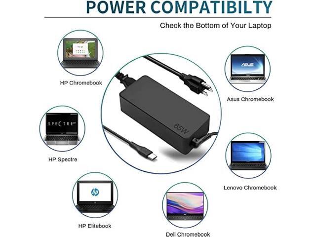 65W USB C Laptop Charger Replacement for Lenovo Thinkpad/Yoga/Chromebook, ADLX65YDC2A Lenovo Laptop Charger