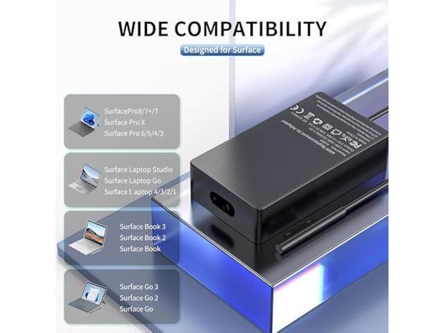 Surface Charger 44W 15V 2.58A Power Supply AC Adapter Charger for Microsoft Surface Pro 3/4/5/6/7, Surface Laptop 3/2/1, Surface Go/Book, with 6ft...