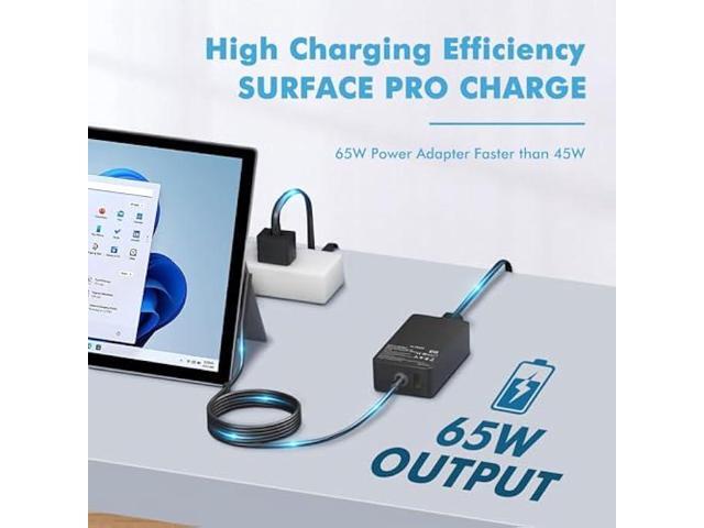 65W Surface Pro Laptop Charger Compatible with Microsoft Surface Pro 9 8 7 6 5 4 3 X Power Adapter,Surface Laptop 1 2 3,Compatible with Both...