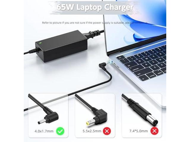 65W Laptop Charger Compatible with Lenovo IdeaPad 1 3 5, Flex 4 5 6, V14 V15 V17 Series, IdeaPad 110 110s 320 330 330s 520 530s 710s L340 S145 S340...