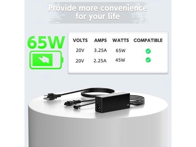 65W Laptop Charger Compatible with Lenovo IdeaPad 1 3 5, Flex 4 5 6, V14 V15 V17 Series, IdeaPad 110 110s 320 330 330s 520 530s 710s L340 S145 S340...