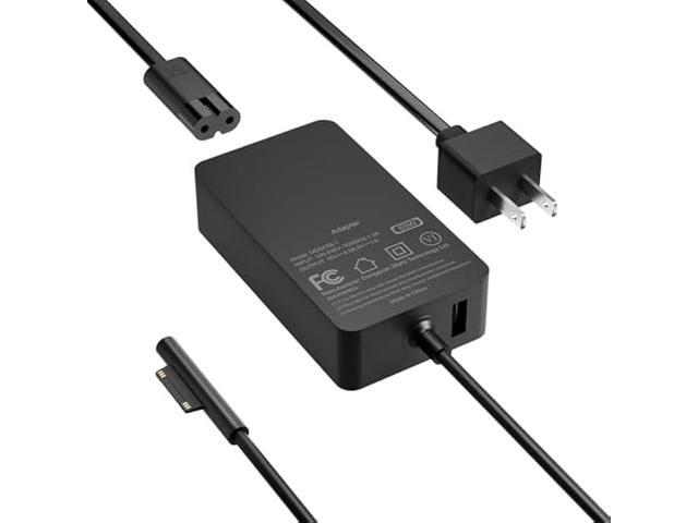 65W Charger Compatible with Microsoft Surface Pro 11, 10, 9, 8, 7+, 7, 6, 5, X, Laptop 7/6/5/4/3/2/1/Studio, Go 4/3/2/1, Book 3/2/1, Support 44W...