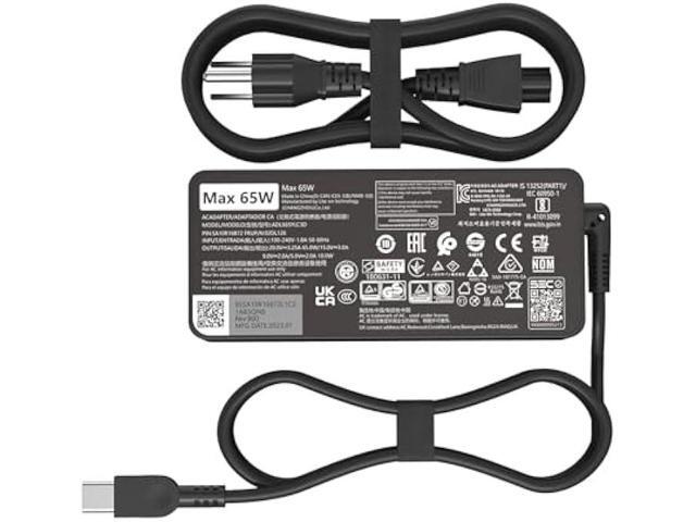 65W USB C Type c AC Charger Compatible with Lenovo ThinkPad E580 E585 E590 E590S E595 T480 T490 T580 Yoga C940 C740 thinkbook ADLX65YCC3A Laptop...