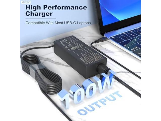 Universal 100W USB C Laptop Charger Compatible with Lenovo Thinkpad Yoga Dell Precision Latitude HP MSI MacBook Pro/Air Acer Asus Computer Power...