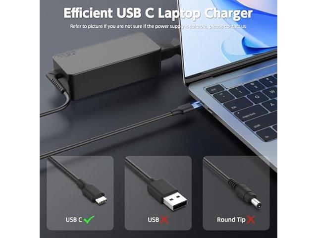 65W USB C Charger Compatible with Lenovo Laptop- Thinkpad T480s T580s T490 E480 E580, Chromebook 100e 300e 500e c340 s330, Yoga C930 C940 C740 S730...