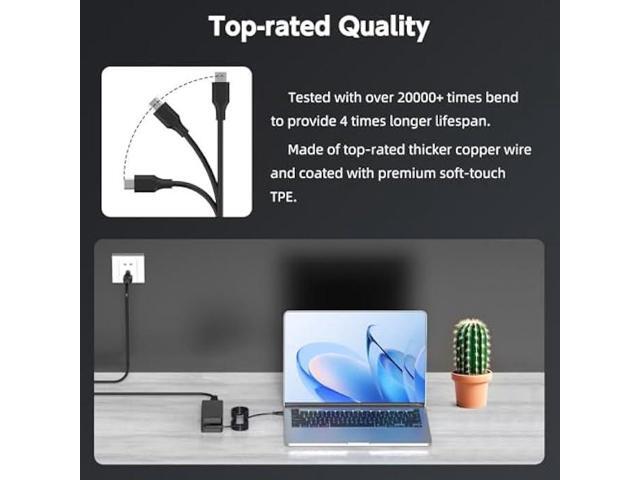 65W USB C Charger Compatible with Lenovo Laptop- Thinkpad T480s T580s T490 E480 E580, Chromebook 100e 300e 500e c340 s330, Yoga C930 C940 C740 S730...