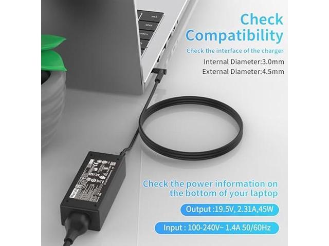 45W Charger 741727-001 L25296-011 213349-109 TPN-LA15 Compatible with HP Notebook Stream Pavilion Envy X360 TPN-CA14 r-41013153 L25296-001...