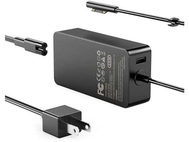 65W Charger Compatible with Microsoft Surface Pro 9, 8, 3, 7, 6, 5, 4, X,Surface pro X 1796 1769 1800 Laptop Adapter Power Cord