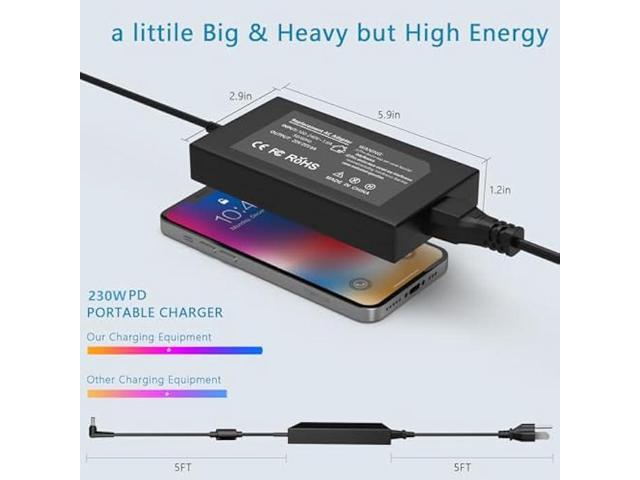230W AC Adapter Compatible with MSI Katana 17 15 A17 A15 / Katana A17 AI A15 AI RTX 4070 4050 4060,Sword 15 16 HX 17 HX Gaming Laptop Charger Power...