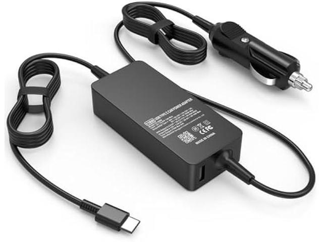 100W USB-C Laptop Car Charger Compatible with Microsoft Surface, MSI Summit Prestige, LG gram, Razer Blade Stealth, Google Pixel Universal Type C...