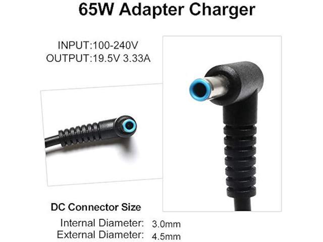 65W 45W Round Blue Tip Charger Compatible for Old HP Chromebook Laptop 11 14 G3 G4 X360, Pavilion x360 14 15 17, Envy 13 15 X360 ProBook Stream...