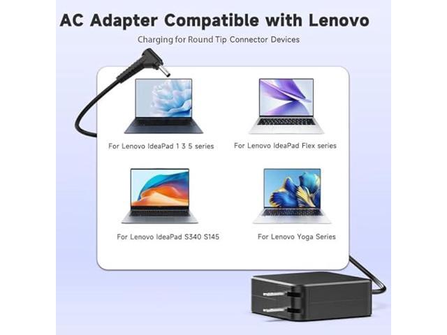 65W 45W Laptop Charger Compatible with Lenovo IdeaPad 1 3 5 Flex 4 5 6 14 15 1470 1480 IdeaPad S340 S145 330 320 310 110 110S 510 520 530S 710S...