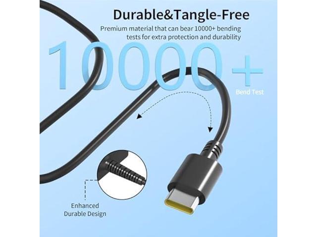 65w USB Type C Ac Charger for Lenovo ThinkPad X1 T480 T490 T570 T580 Yoga C930 C940 C740 Chromebook C330 S330 100e 300e 500e Laptop Power Adapter