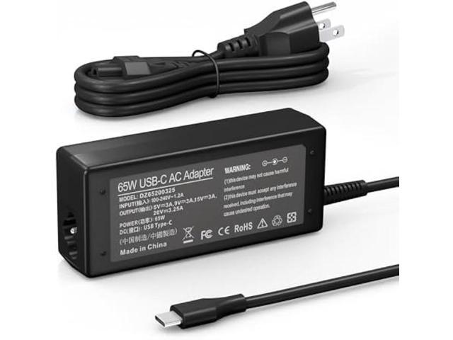 65W 45W USB C Charger Compatible with Chromebook X360 11 13 14/HP/Dell/Lenovo/Samsung/Acer/Asus/Spectre X360/Thinkpad Type C Power Supply Cord.
