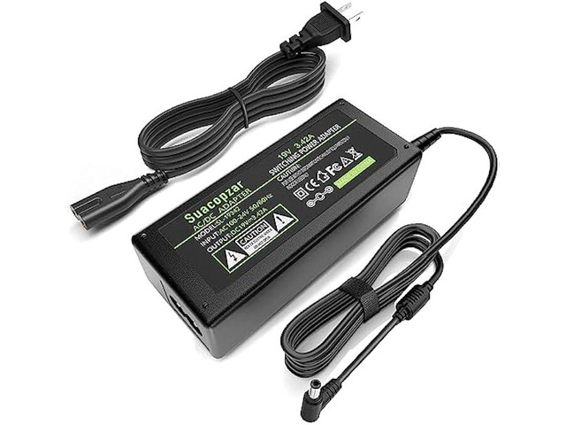 19V 3.42A 65W Laptop Charger, Power Adaptor Converter for Toshiba Satellite C55 C55D C55T C655 C655D C675 C855 C855D L55 L655 L675 L745 L755 L775D...