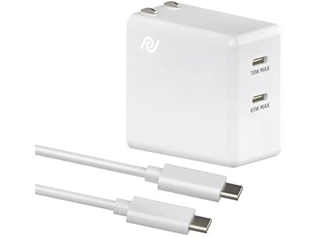 USB C Charger 65W, (GaN 65W), PPS Fast Charger Adapter, Dual USB C Ports Foldable Compact Charger for MacBook Pro/Air, iPad Pro, Google Pixelbook,...