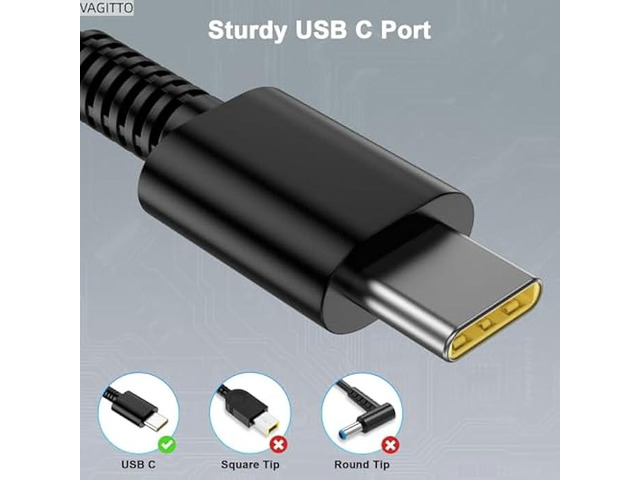 65W USB C Laptop Charger Compatible with Lenovo ThinkPad T14 T15 T16 T480 T490, X1 Yoga/Carbon, Chromebook C330 S330 100e 300e 500e, Yoga 7i 9i,...